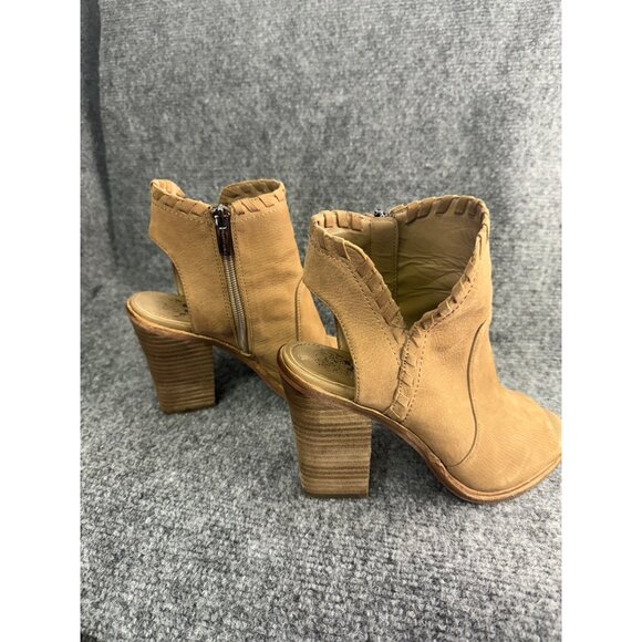 Vince Camuto Shoes Women's 7M Tan Kicetta Suede Peep Toe Open Heel Bootie - Picture 14 of 16
